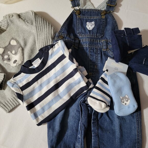 Gymboree Husky Pup Vintage USED Lot 6-12 month, Boots size 02 NWT & socks NWT